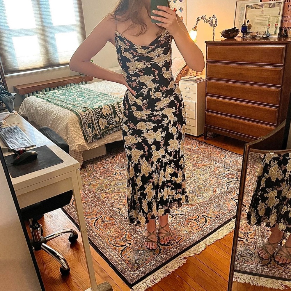 Vintage Beaded Floral Dress